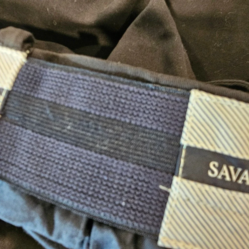 Savane Mens Black Dress Pants‎ 34x29 Comfort Waist Straight Leg Casual